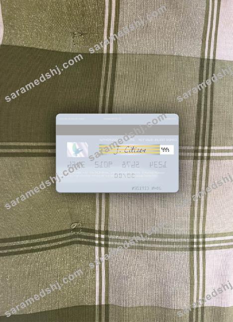 United Arab Emirates MCB Bank visa debit card photolook back